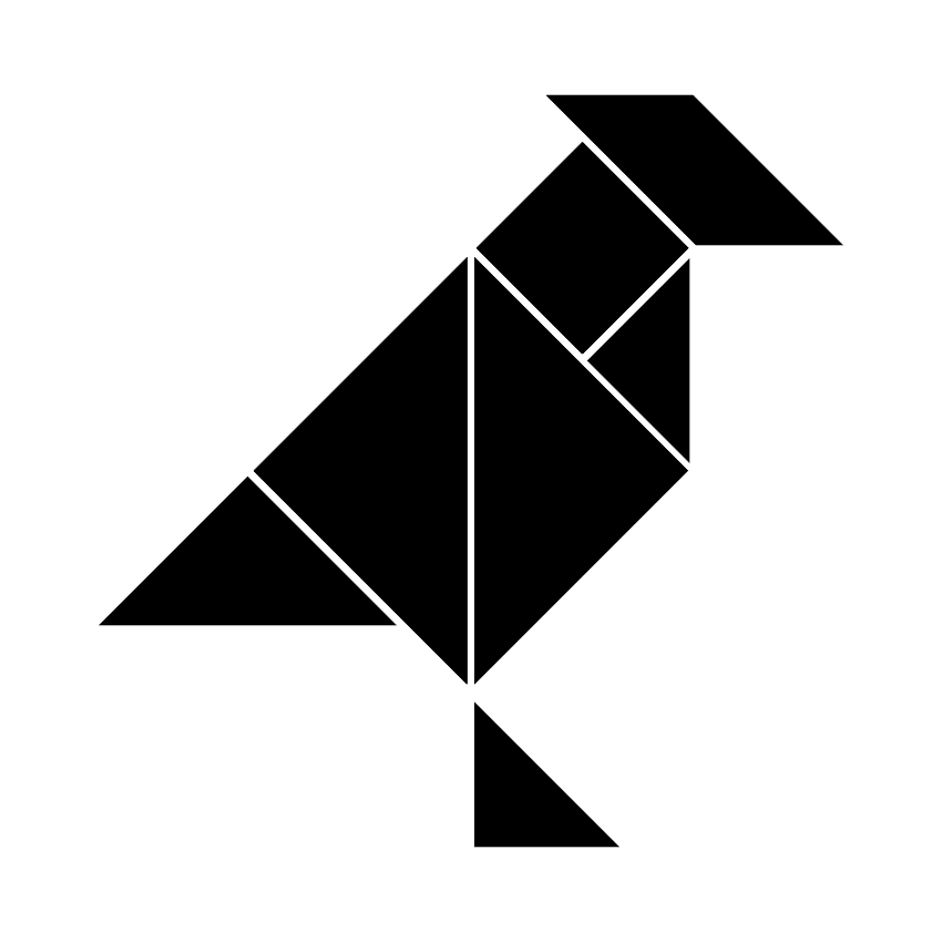 Pajaro Cardenal Tangram Solución