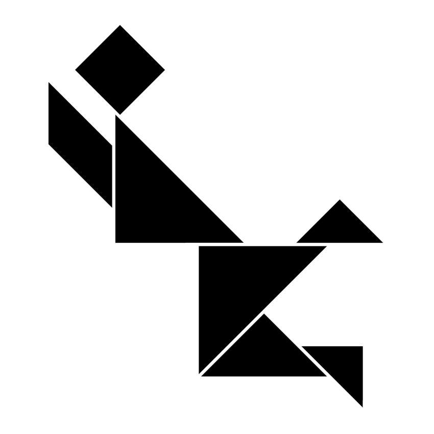 Tangram Hombre Cayendo Solución